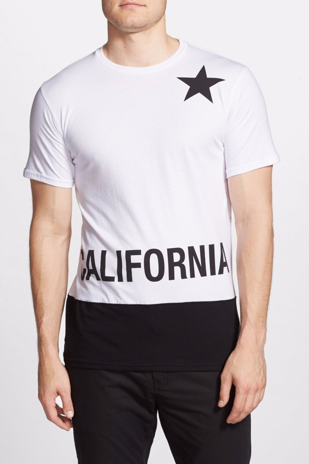 Primary image for Urban Outfitters Altru Apparel Mens L Black/ White Slim California Star T-Shirt