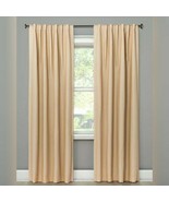 Threshold Small Check 99.9% Blackout Tan One Panel Window Curtain 50x84 - £20.01 GBP