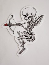 Skeleton Cupid Black and White with Red Tip Arrow Sticker Decal Embellishment - £2.22 GBP