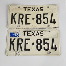 1975 Texas license plate pair KRE 854 clear Ford Chevy Plymouth  1985 - £38.99 GBP