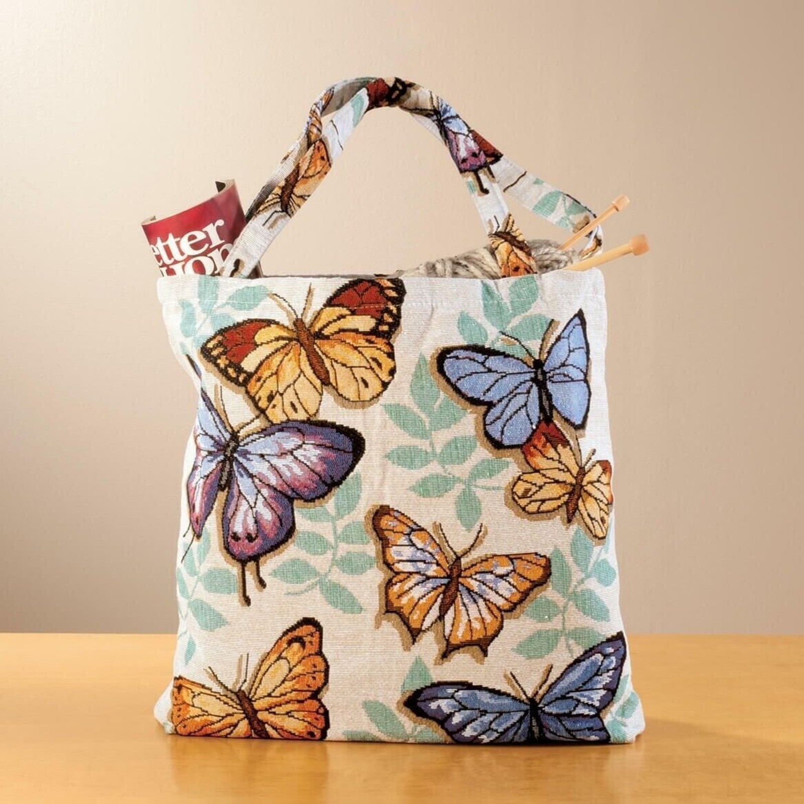 Butterfly Garden Tapestry Tote Bag Travel Shopping Books Crafts Polycotton Gift Item image 2