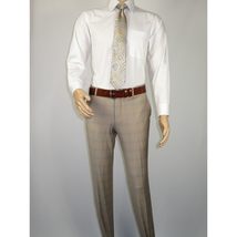 Men Suit BERLUSCONI Turkey Italian Wool 180's Glenn Plaid K167-07 Beige Blue image 9