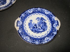 ROYAL DOULTON Flow Blue Handled Cake Plate 10.5&quot;  &quot;Victorian&quot; England RARE!!! - £59.85 GBP