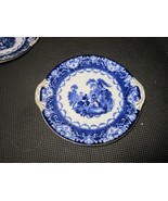 ROYAL DOULTON Flow Blue Handled Cake Plate 10.5&quot;  &quot;Victorian&quot; England RA... - £59.17 GBP