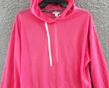 Tommy Hilfiger Sport Drop Shoulder Mesh Hoodie Women&#39;s Medium Pink L/S P... - £18.67 GBP