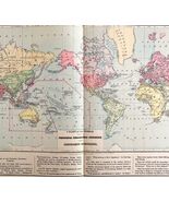Map Of The World 1884 Principal Industrial Pursuits Victorian Lithograph... - $1,114.60 MXN