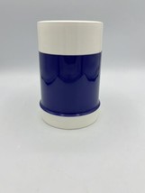 Thermos 10 oz. Food Jar Narrow Neck Blue White Hot Cold Narrow Neck Vintage EUC - $12.16