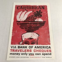 1960 Vintage Print Ad Caribbean Via Bank Of America Travelers Cheques  - $9.89