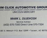Jim Click Automotive Group Vintage Business Card Tucson Arizona bc2 - $3.95