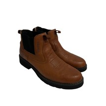 Roper Lucas Mens Brown Leather Ankle Boots US 10.5 Non Slip Pull On Comf... - $79.19