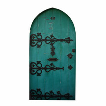 Green Fairy Door - Design 2 Wall Decal - 8&quot; tall x 4&quot; wide - Peel and Stick - £3.89 GBP