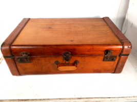 Antique Wooden Suitcase, Loads of Charm and Warm Patina, Great Deco Item - £55.46 GBP