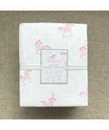 Pottery barn kids Organic Flannel Rainbow Unicorn Sheet set Pink UNICORN... - $48.39+