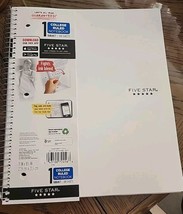 3 Pack White Mead Five Star  Notebook, 1 Subject, College Ruled, 11&quot; x 8... - $12.86