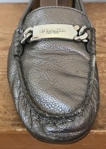 Coach Olive Metallic Gray Leather Flats Driving Moccasins Loafers 8.5B 38.5 - $36.62