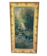 Original French Landscape Painting by E. Mayeur 18x34 Vintage Art Mid-Ce... - $1,095.78 CAD