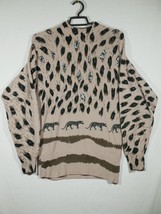 Vintage SML Sport LTD Sweater Small Pullover Sequins Panther Cat Wool - £7.81 GBP