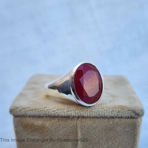 Natural Pink Ruby Oval Gemstone Handmade Sterling Silver Men Ring Jewelry - £50.52 GBP