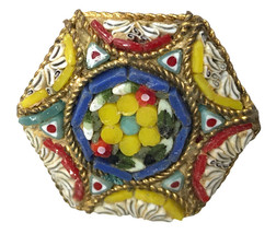 Antique Italy micro mosaic  brooch pin Made Italy - $39.95