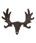 Cast Iron Western Rustic Bull Moose Head Wall Double Hooks For Keys Leas... - €17,15 EUR