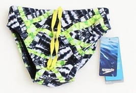 Speedo Clash Time Brief Speedo Endurance Lite Swimsuit Youth Boy&#39;s 24 NWT - £35.16 GBP