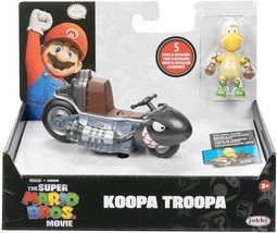 Super Mario Bros Movie Koopa Troopa 2.5 inch Action Figure with Pull Back Kart - £14.00 GBP