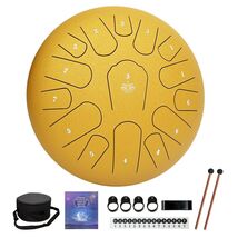 Steel Tongue Drum 12 Notes 15 Inch D-Key Panda Balmy Drum Percussion Ins... - $86.09