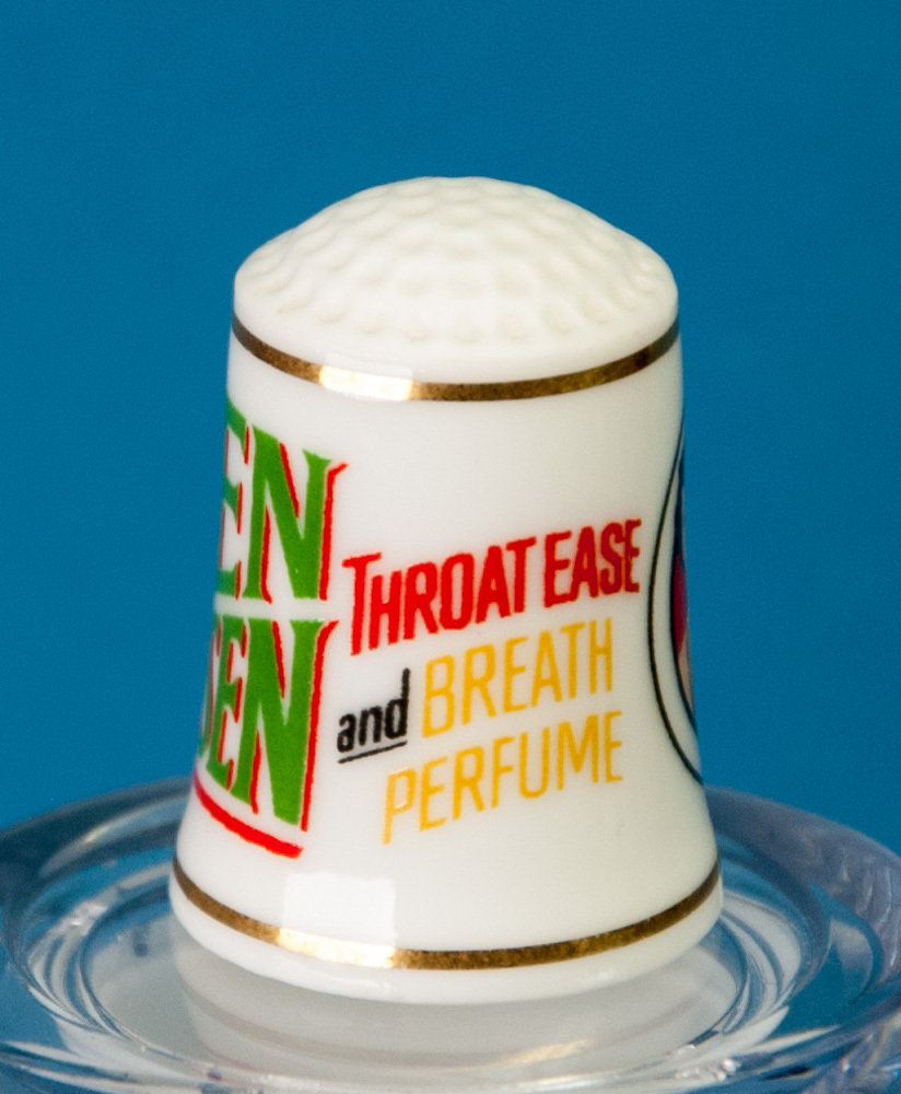 Franklin Mint Country Store Thimble Sen Sen Throat Ease Advertising Porcelain Item image 2