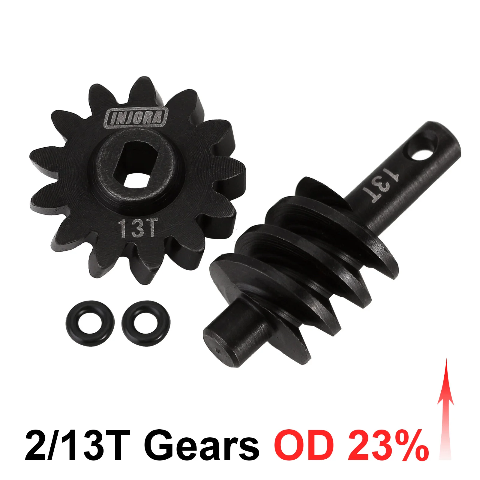 Worm Gear 13T - INJORA Steel 4mm Extended Dogbone Axle Shaft for SCX24 - 13T/14T - $12.07