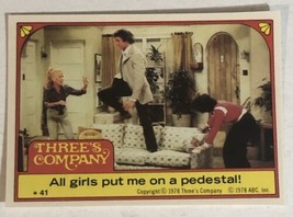 Three’s Company trading card Sticker Vintage 1978 #41 John Ritter Suzanne Somers - £1.95 GBP