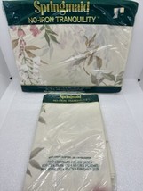 Springmaid Twin Flat Sheet No Iron Tranquility Bonaire Floral &amp; 2 Pillowcases - £18.49 GBP