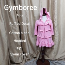 Gymboree Pink Ruffled Detail Zip Hooded Swim Cover Size 6- 12 Months - $8.00