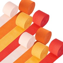 Crepe Paper Streamers, 8 Rolls 656 Ft Party Streamers Kit, Pink Yellow Orange Re - £15.09 GBP