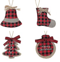8pcs Christmas Tree Ornaments Stocking Ball Bell Hanging Decor For Xmas Party - £12.00 GBP