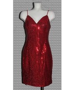 VTG Frederick&#39;s of Hollywood Red Shiny Dots Spaghetti Straps Lined Dress... - $44.81 CAD