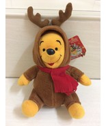 Disney Winnie The Pooh Bear dressed as Reindeer Hood Plush Doll. Christm... - £15.73 GBP