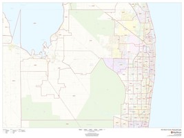 Palm Beach County, Florida ZIP Codes Laminated Wall Map (MSH) - £151.85 GBP