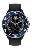 NEW K&amp;BROS 9174-3 C-901 Men&#39;s Ceramic Chrono Navy Blue Date Silicone Watch uomo - £110.54 GBP