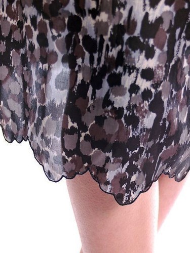 Vintage Black Gray Printed Silk Slip Laros 1950S 23 Waist Pencil Skirt S Item image 2