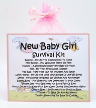 New Baby Girl Survival Kit - Fun Novelty Gift Card Keepsake Congratulations Baby - £6.57 GBP