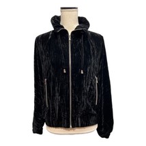 Catherine Malandrino Jacket Women M Black Crushed Velvet Moto Full Zip S... - $32.40
