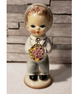 Vintage Josef Originals Teddy Bouquet of Flowers Porcelain Figurine - £17.23 GBP