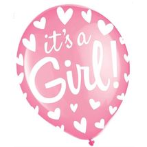 100 Pcs “It's a Girl Balloons” 12” Pink Girl Latex Balloons for Baby Shower NEW - $23.75