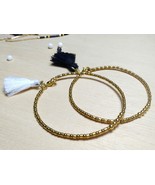 Dainty gold filled beaded bracelet for women,minimalist everyday tassel ... - £26.19 GBP