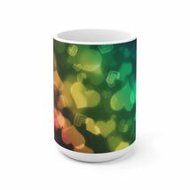 Rainbow Bokeh Valentines White Ceramic Mug (11 ounces) - $19.55+