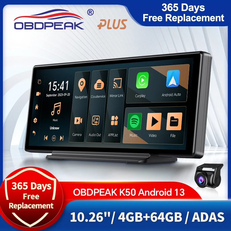 K50 Ai Screen 4G Android 13 Dash Cam CarPlay &amp; Android Auto Car DVR GPS - £234.97 GBP+