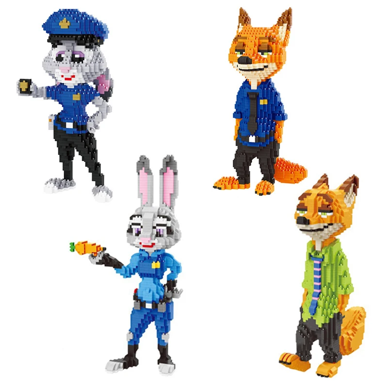 1250pcs+ Zootopia Building Blocks Cartoon Officer Rabbit Judy Hopps Nick Fox - £21.43 GBP+