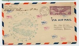 Monroe 1931 First Flight Air Mail Cover AM 33 New Orleans Louisiana Memp... - £9.41 GBP