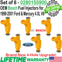 NEW Bosch OEM x6 4-Hole Upgrade Fuel Injectors for 2001 Ford Explorer Sport 4.0L - £347.25 GBP