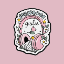 Pastel Audiobook Enamel Pin ♡ Cute Book Lover ✩ Coquette Aesthetic Kawai... - $7.91